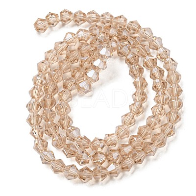 Transparent Electroplate Glass Beads Strands EGLA-A039-T4mm-A12-1