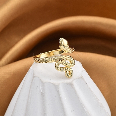 Rack Plating Brass Cuff Finger Rings for Women RJEW-M028-36G-1