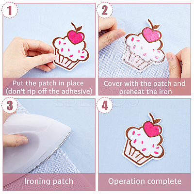 2 Sets 2 Style Polyester Embroidery Clothing Patches DIY-HY0001-14-1