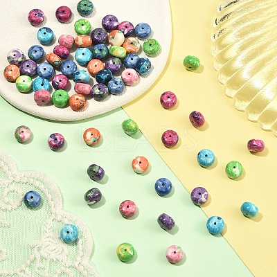 70Pcs 7 Colors Dyed Synthetic Riverstone Beads G-YW0002-99-1