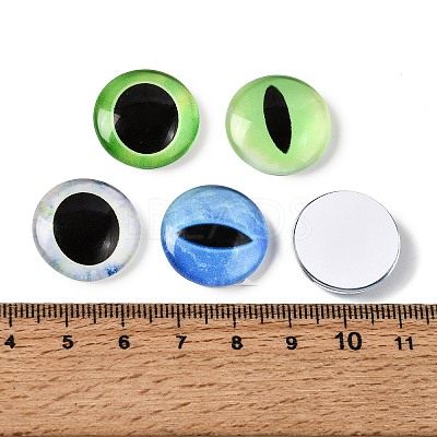 Printed Transparent Glass Cabochons GL-CBAA22A-13-1