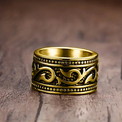 Vintage Totem 304 Stainless Steel Wide Finger Rings for Men FS-WG9BFEA-03-1