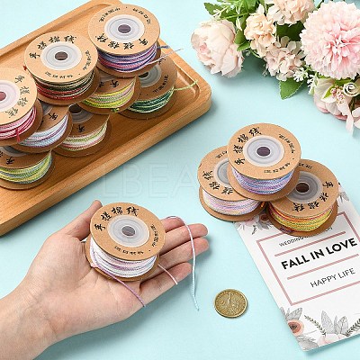 4 Rolls 4 Colors Segment Dyed Macrame Cotton Cord OCOR-YW0001-27C-1