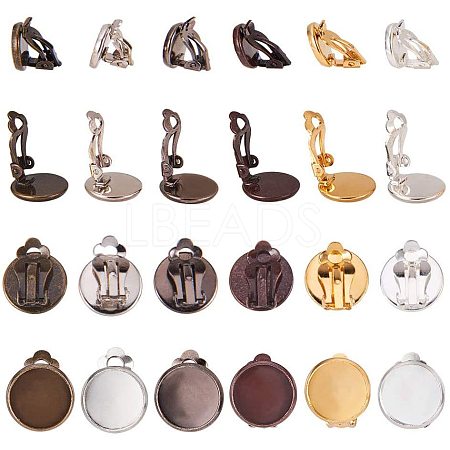 Brass Clip-on Earring Settings KK-PH0035-28-1