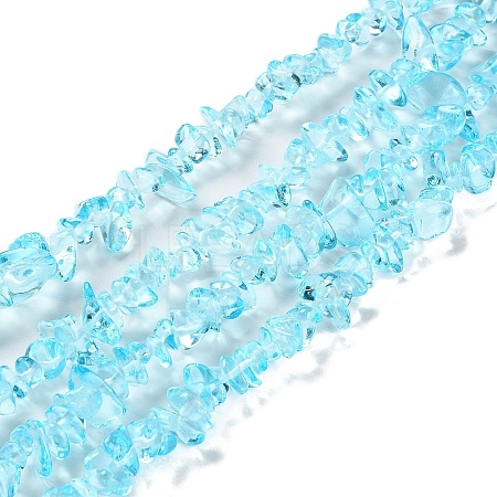 Spray Painted Transparent Glass Beads Strands GLAA-P060-01B-02-1