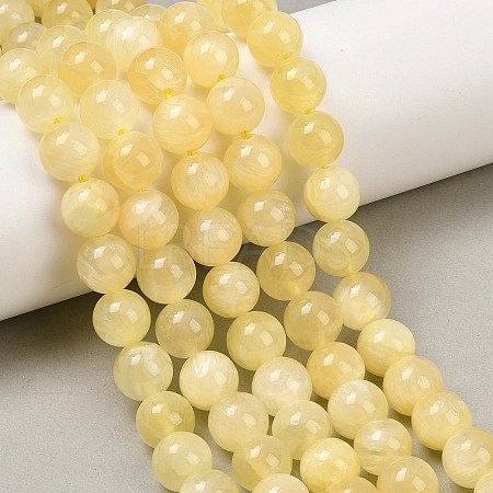 Natural Golden Silk Jade Beads Strands X-G-Z112-A01-8mm-1