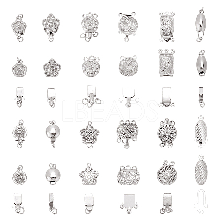 24 Sets 12 Style Brass Box Clasps KK-PH0002-55-1