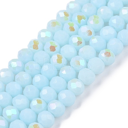 Electroplate Opaque Solid Color Glass Beads Strands EGLA-A044-P4mm-L06-1