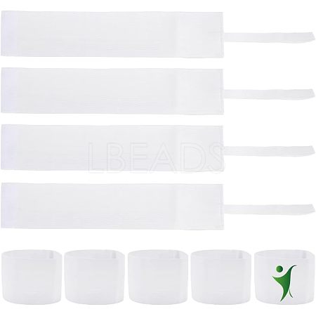 CHGCRAFT 10Pcs Polyester Blank Elastic Captain's Armbands AJEW-CA0003-14-1