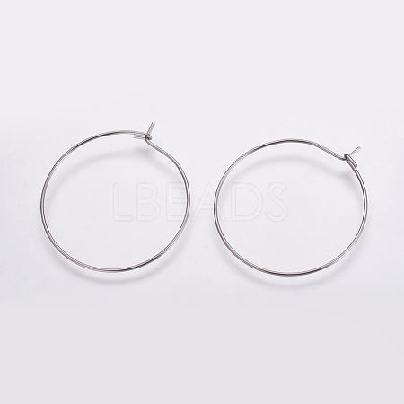 316 Surgical Stainless Steel Hoop Earrings Findings STAS-K146-039-30mm-1