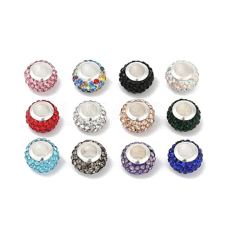 Alloy Rhinestone Clay Pave Beads ALRI-D300-03-1