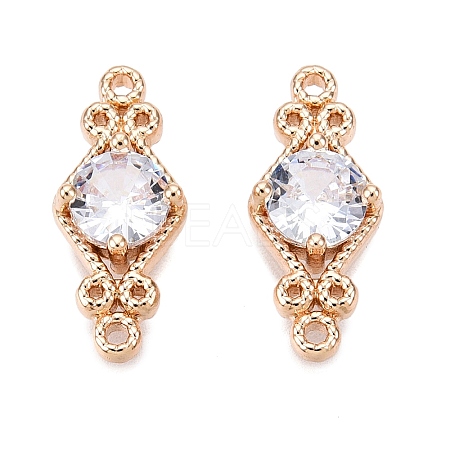 Brass Pave Faceted Glass Connector Charms FIND-T070-03A-1