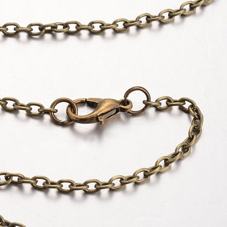 Iron Cable Chain Necklace Making MAK-J009-38AB-1