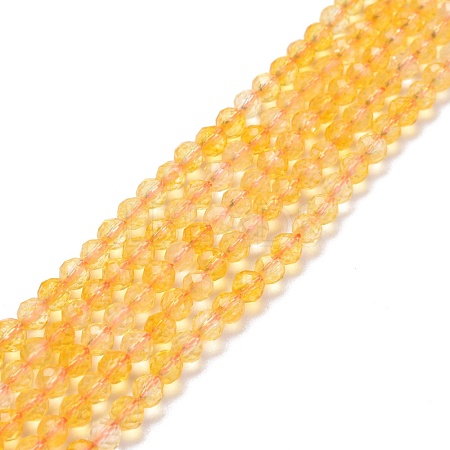 Natural Yellow Quartz Beads Strands G-D463-06-1
