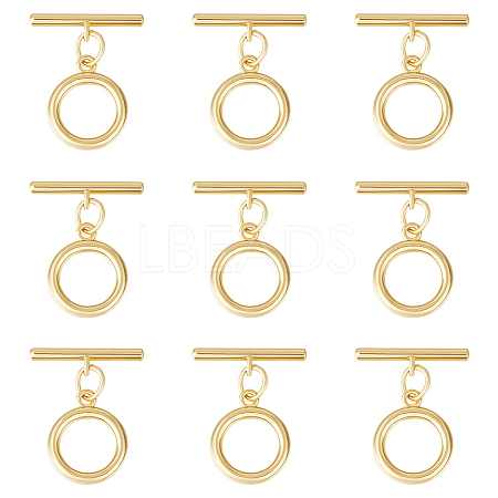 10Pcs Brass Toggle Clasps FIND-BC0005-72-1