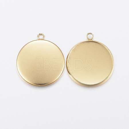 Ion Plating(IP) 304 Stainless Steel Pendant Cabochon Settings STAS-F135-02G-1