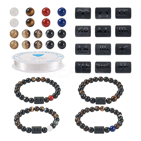 DIY Gemstone Bracelet with Constellation Making Kit DIY-KS0001-25-1