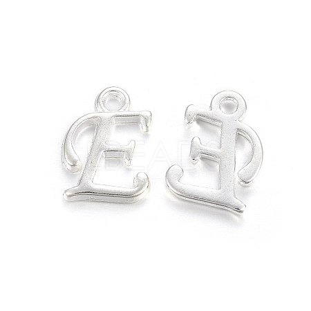 Silver Color Plated Alloy Letter Pendants PALLOY-J718-01S-E-1