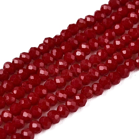 Opaque Solid Color Imitation Jade Glass Beads Strands EGLA-A044-P1mm-D02-1