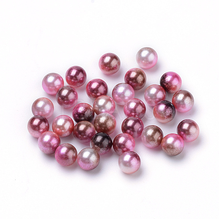 Rainbow Acrylic Imitation Pearl Beads OACR-R065-6mm-A10-1