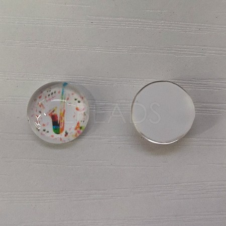 Glass Cabochons GLAA-WH0025-31A-10-1