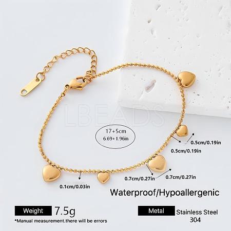 304 Stainless Steel Charm Bracelets for Women RB2528-4-1