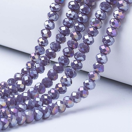 Electroplate Glass Beads Strands EGLA-A034-P1mm-B05-1