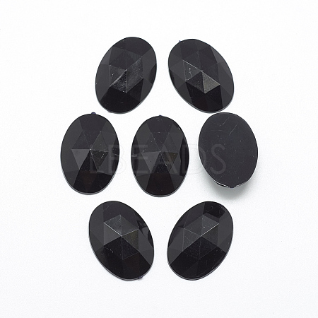 Acrylic Rhinestone Flat Back Cabochons X-GACR-Q011-13x18-01-1