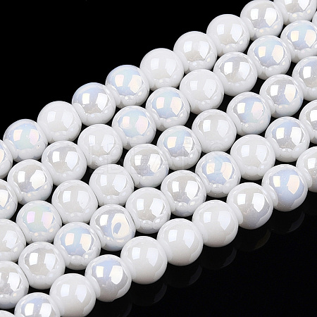Electroplate Opaque Glass Beads Strands GLAA-T032-P4mm-AB02-1