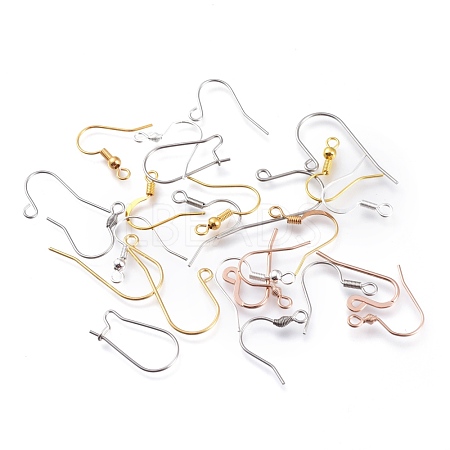 Mixed Materials Earring Hooks KK-XCP0001-18-1