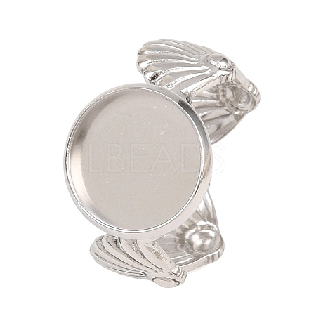 Shell Shape 304 Stainless Steel Cuff Ring Components SA-CBA098D-03P-C-1