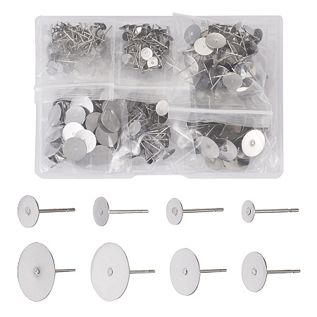 Craftdady 400Pcs 8 Size 304 Stainless Steel Stud Earring Findings STAS-CD0001-31-1