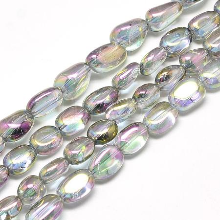Plated Natural Quartz Crystal Beads Strands G-R439-34B-1