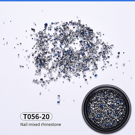 Glass Oval Beads & Rhinestone MRMJ-T056-20-1