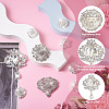 Biyun 10Pcs 10 Styles Flower & Heart & Teardrop Crystal Rhinestone Brooches Set JEWB-BY0001-04-4