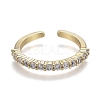 Adjustable Brass Micro Pave Clear Cubic Zirconia Cuff Rings X-ZIRC-Z002-11G-3