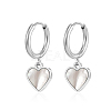 Stylish Heart Stainless Steel Hoop Earrings CL8045-1-2