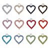 36Pcs 12 Colors Alloy Rhinestone Pendants RB-HY0001-06-1