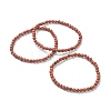 Synthetic Goldstone Beaded Stretch Bracelets BJEW-D446-A-15-1