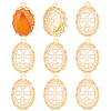 10Pcs Brass Pendant Cabochon Open Back Settings KK-BC0009-81-1