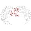 Heart with Wing Glitter Hotfix Rhinestone DIY-WH0301-41-1