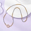Two Tone 4MM 304 Stainless Steel Cuban Link Chain Necklaces with Spring Ring Clasps NJEW-JN05707-6