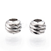 Rhodium Plated 925 Sterling Silver Beads STER-T004-78P-3mm-2
