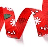 5 Yards Christmas Polyester Printed Grosgrain Ribbon OCOR-A008-01H-3