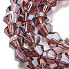 Transparent Electroplate Glass Beads Strands GLAA-F029-4mm-C05-3