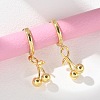 Brass Cherry Hoop Earrings EJEW-M077-19G-03-1
