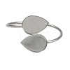 304 Stainless Steel Blank Bangle Bases with Teardrop Tray STAS-Z088-01P-06-2