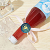 Brass Wax Seal Stamps with Rosewood Handle AJEW-WH0412-0143-5