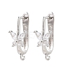 Brass Micro Pave Cubic Zirconia Hoop Earring Findings CU-CBAB5B4-05P-1