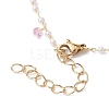Brass & ABS Imitation Pearl & Cubic Zirconia Beaded Chain Bracelet Making AJEW-JB01150-37-3